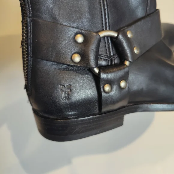 Frye Phillip the Harness Tall Black Boots - Picture 6 of 9